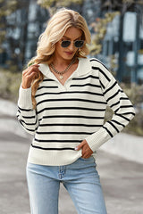 Suéter de punto de manga larga a rayas Give You Joy