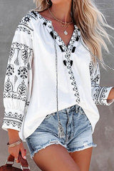 Blusa de manga larga con bordado bohemio Make Your Day