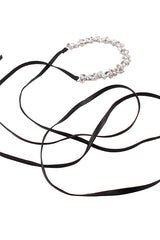 Gargantilla punk de cuero con cristales