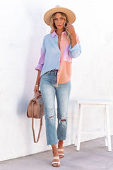 Field Day Colorblock Button Down Top