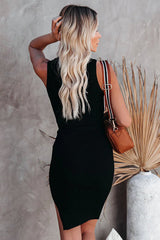 Days With You Sleeveless Bodycon Knit Dress
