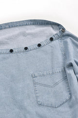 Top vaquero con hombros descubiertos Vibe de hoy