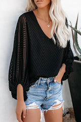 Chic Frills Balloon Sleeve Lace Top