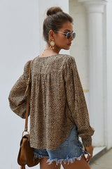 Draw You Close Printed Long Sleeve Wrap Top