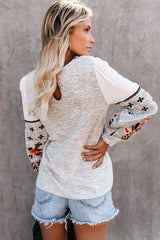 Top bohemio de algodón de manga larga Lilyanna