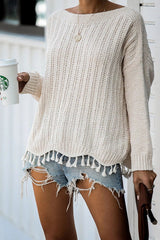 Suéter de punto con borlas Feel It Still