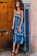 A-Linien-Midikleid mit Vintage-Blumendruck