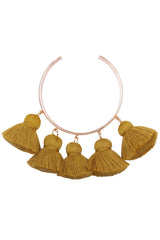 Pulsera metálica con flecos chic