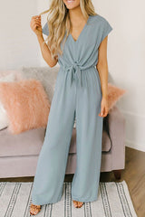 Divine Time V-neck Wide Leg Jumpsuit