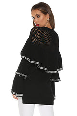 Suéter de punto calado en capas Chic Me