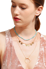 Collar de luna con colgante de cuentas