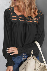 Romantic History Crochet Long Sleeve Top