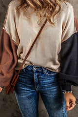 Suéter de manga larga con bloques de color acogedores Let's Go