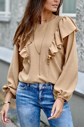 Focus On You Ruffled Long Sleeve Shirt