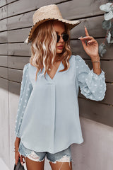 Try Me Out Swiss Dot Long Sleeve Top