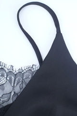 Spaghetti-Tanktop mit Spitze und V-Ausschnitt