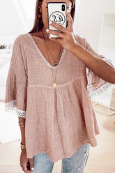 Easy To See Breezy Lace Half Sleeve Top
