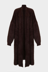 Faux Fur Open Front Long Coat