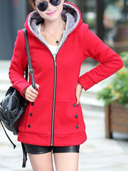 Patch Pocket Snap Front Hoodie