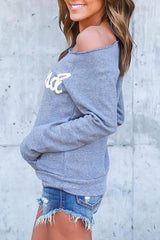 Sweatshirts mit offener Schulter und Kängurutasche