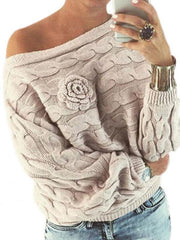 Pullover mit One-Shoulder-Fledermausärmeln