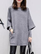 Vestido recto de dos piezas con bolsillo de parche liso