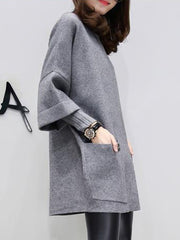 Vestido recto de dos piezas con bolsillo de parche liso