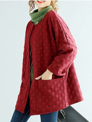 Gabardina de lunares lisa con bolsillo de parche extragrande