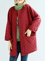 Gabardina de lunares lisa con bolsillo de parche extragrande