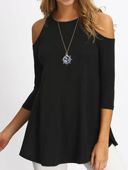 Offene Schulterausschnitte, schlichte Blusen