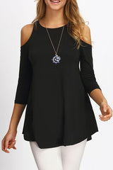 Offene Schulterausschnitte, schlichte Blusen