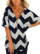 Persönlichkeits-T-Shirt mit V-Ausschnitt und Reißverschluss