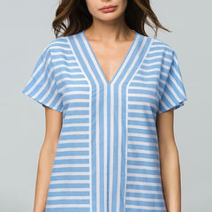 Oversized  Striped  Patchwork Maxi Dress