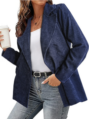 Chaquetas de abrigo vintage lisas con solapa