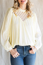 Romantic History Lace Balloon Long Sleeve Top