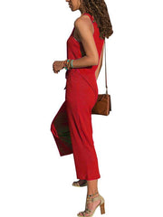 Monos lisos de nueve puntos sin mangas y cuello redondo