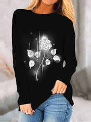 Camisas y blusas con estampado de rosas de talla grande