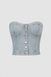 Top sin tirantes de mezclilla