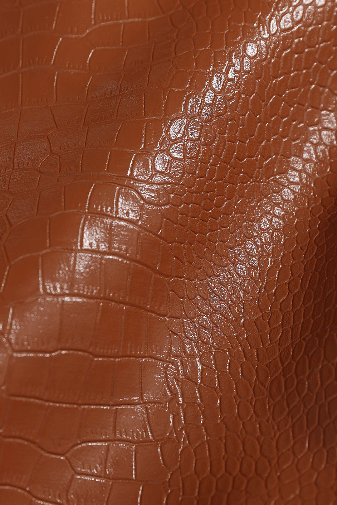Croc-effect Leather Elasticated Hem Jacket
