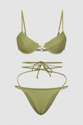 Conjunto de bikini con lazo lateral y copas