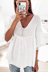 Easy To See Breezy Lace Half Sleeve Top