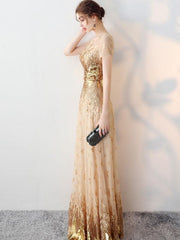 Vestidos tubo de manga corta con cuello redondo y lentejuelas estampadas en contraste