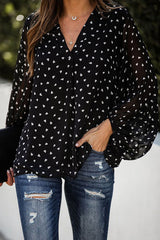 Comfy Cozy Dotted Printed Long Sleeve Top