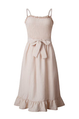 Gabriella Tie-waist Ruffled Midi Dress