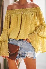 In the Breeze Dot Off Shoulder Shirt