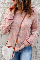 Suéter de punto con lunares rosas "Loving My Life"