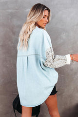 Chaqueta vaquera con estampado de leopardo Groove