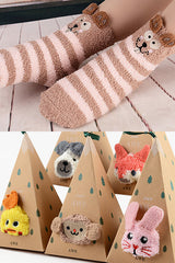 Calcetines de terciopelo coral con diseño de animales