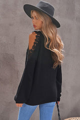 Suéter de punto con hombros descubiertos y encaje Lived In