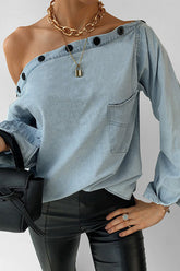 Today's Vibe – Schulterfreies Jeanstop